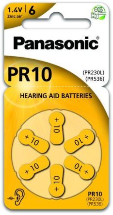Hückmann 126692 Panasonic PR-10L/6LB (PK=6pcs.) hearing aid battery