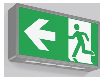 RZB 671077.004.1 Wall Rectangle 485 4.6W LED emergency light