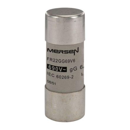 Mersen P222216J FR22GG69V6 6A gG AC400-690V 22x58 cylindrical fuse link