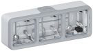 Legrand 069680 housing 3-way horizontal damp-proof AP Plexo IP55, (grey)