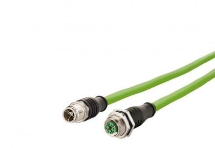 METZ CONNECT M12 B-M12 S8-pin X-coded ger-ger 2m connecting cable, 142M2X12020