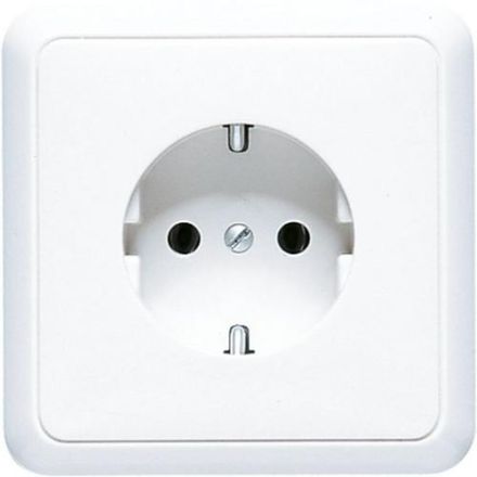Jung 5520PL cover for SCHUKO® sockets, with frame, CD series, white
