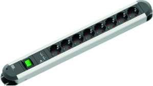 Bachmann 331.154 table socket with USB charger 8-way 1.75m with switch Primo Alu