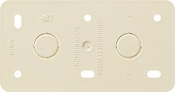 Gira 008013 mounting plate 2-way combinations surface-mounted cream white