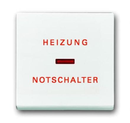 Busch-Jaeger 1789 H-84 rocker with print, with small red dome studio white