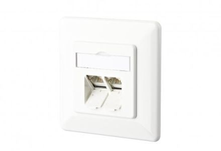 METZ CONNECT 2xRJ45 E-DAT C6A 8/8 (8) UP pure white data connection box Cat6A, 130C381002-I