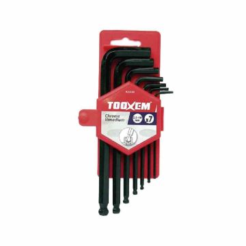 TOOXEM 820056 Allen key set 7 pcs. Ball head chrome vanadium