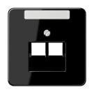 Jung CD569-2NAUASW cover for IAE/UAE connection boxes 2 x 8-pin, with label field, thermoplastic, CD series, black