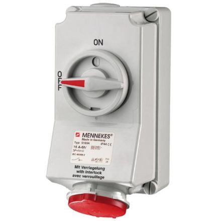 Mennekes 5103AE DUO 16A 5-pole 6h 400V IP44 HW/VN wall socket