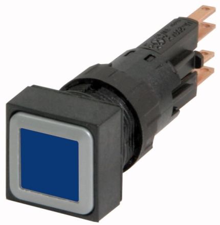 Eaton Q25LTR-BL/WB illuminated pushbutton, blue, latching, + bulb 24 V, 086330