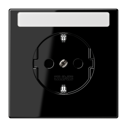 Jung LS1520KINASW SCHUKO socket, 16 A 250 V ~, with label field, integrated increased contact protection, SAFETY+, Duroplast, LS series, black
