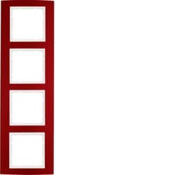 Berker 10143022 frame aluminum, red/polar white Berker B.3