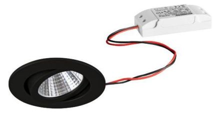 Brumberg 33353083 230V AC 6W 3000K IP65 black LED recessed ceiling spotlight
