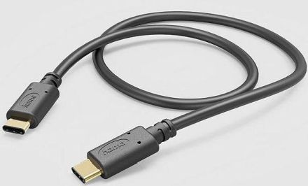 Hama 201589 charging cable, USB-C - USB-C, 1 m, black USB charging cable