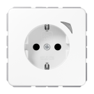 Jung BTCD1521SEWW SCHUKO socket, 16 A 250 V ~, screw terminals, with function display, integrated increased contact protection, SAFETY+, Duroplast, CD series, alpine white