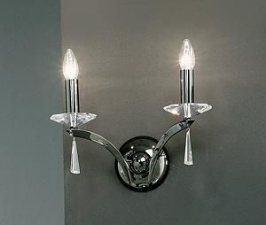 Brumberg 800662 wall light, black chrome E14 2x40W max.