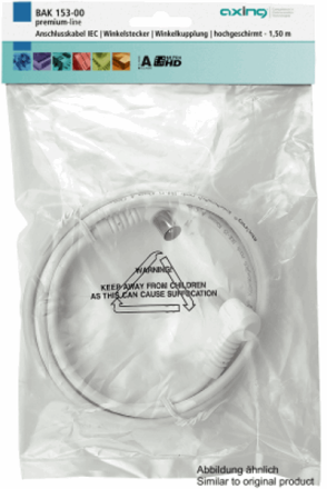 Axing BAK253-00 cable 2.5m IEC, angle plug
