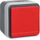 Berker 47403521 SCHUKO socket with red hinged cover AP Berker W.1 grey/light grey matt