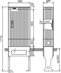 Hager ZAL175 distribution column series 175 empty 277x583x1710