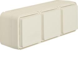 Berker 6768833512 3-way socket with protective contact pin and hinged cover AP Berker W.1 polar white