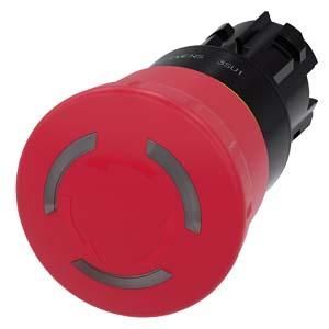 Siemens 3SU1001-1HB20-0AA0 emergency stop mushroom pushbutton illuminated 22mm round red