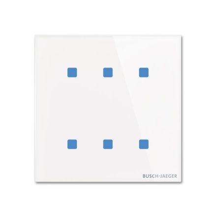 BUSCH-JAEGER TB/U6.4.11-CG KNX push button sensor Standard tacteo | 6-way, horizontal | white glass | 86x86 mm