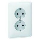 Hochköpper 00479521 H 80.6412 SI W 2-way white socket SCHUKO
