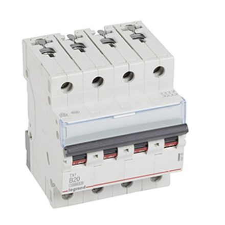 Legrand 404155 Circuit breaker TX3 B20A 4P 10KA 4M