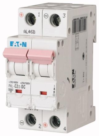 Eaton PXL-C2/2-DC circuit breaker, 2A, 2p, C-Char, DC, 236700