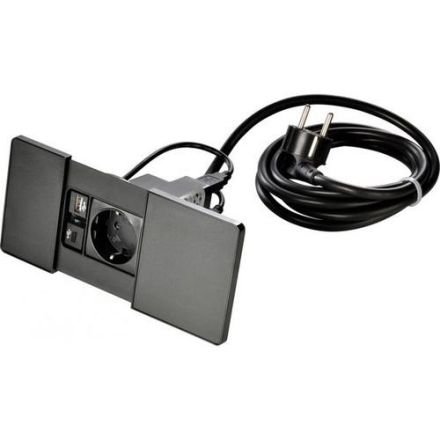 Kopp 939618110 VersaPAD 1f+USB-C black SCHUKO socket