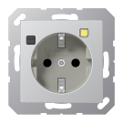 Jung A5520.30AL FI-SCHUKO® socket (RCD) 30 mA, Series A, aluminum