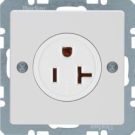 Berker 41686089 socket with protective contact 'USA/CANADA'NEMA 5-20 R polar white velvet Berker Q.1/Q