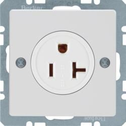 Berker 41686089 socket with protective contact 'USA/CANADA'NEMA 5-20 R polar white velvet Berker Q.1/Q