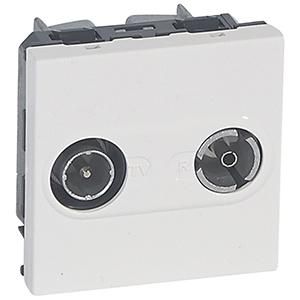 Legrand 078788 antenna socket MOSAIC 2mod ws