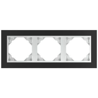 EFAPEL TRIPLE FRAME MATTE BLACK/ALUMINIUM