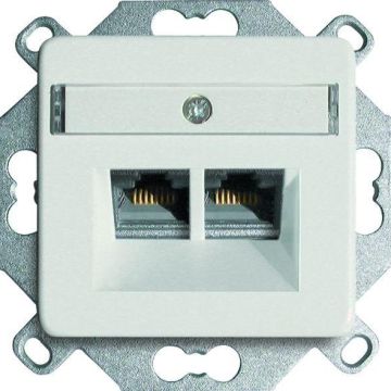 Datwyler 435060 CSA Plus 2/8 2xRJ45 Cat.6A RAL9010 Unilan junction box