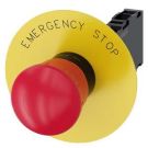 Siemens 3SU1100-1HB20-1FG0 emergency stop mushroom pushbutton 22mm round red 1S+1OE