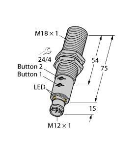 Turck 1610024 RU40U-M18E-LIU2PN8X2T-H1151 Ultrasonic Sensor