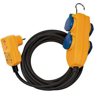 Brennenstuhl 1168720010 5m H07RN-F3G1.5 with FI plug and 4-f.PB FI protection adapter cable