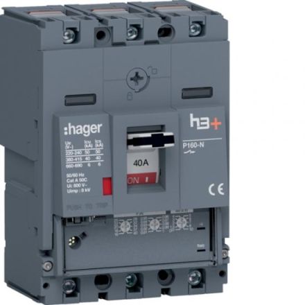Hager HNS040GC h3+ P160 3P3D 40A 40kA circuit breaker