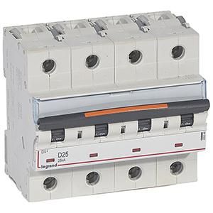 Legrand 409848 Circuit breaker DX3 D25A 4P 25KA 6M
