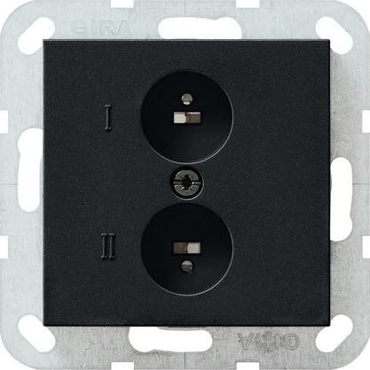 Gira 0402005 System 55 black stereo speaker socket