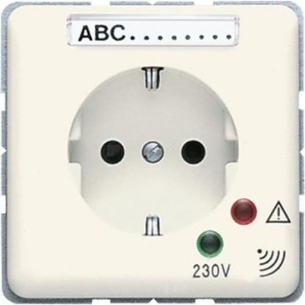 Jung 521ZNAUF SCHUKO socket, 16 A 250 V ~, screw terminals, with function display, with overvoltage protection, with label field, Duroplast, CD series, white