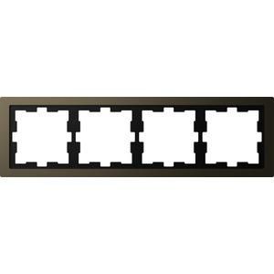 MERTEN MEG4040-6552 metal frame D-Life 4-way Mocca metallic