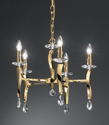 Brumberg 859045 pendant light, gold E14, 5x40W max.