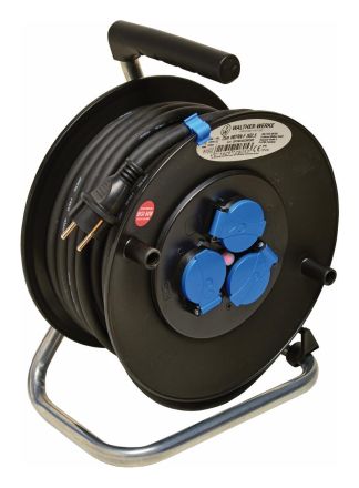 Walther 39100302250303 25m H07RN-F3G2,5 IP44 protective contact plug cable reel