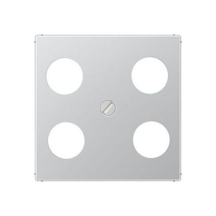 Jung A561-4SAT1AL cover for 4-hole satellite TV socket (Hirschmann), thermoplastic painted, series A, aluminium