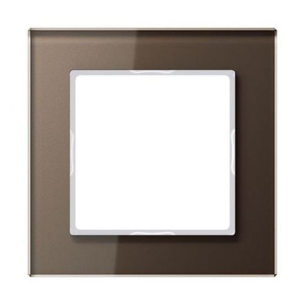 Jung AC581GLMO glass frame 1-way, vertical and horizontal mounting, glass, A CREATION, mocha