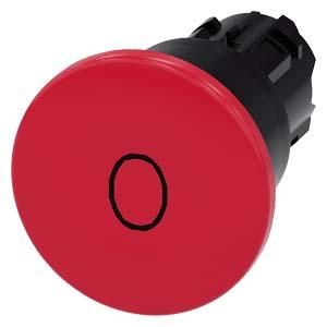 Siemens 3SU1000-1BA20-0AD0 mushroom push button 22mm round red label: O