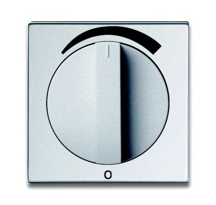 Busch-Jaeger 1740 DR/03-83 central plate, with rotary handle, with print aluminum silver